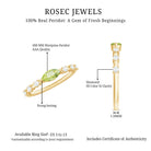 0.75 CT Peridot East West Ring with Diamond Accent AAA - Rosec Jewels