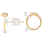 2.25 CT Asscher Cut Solitaire Zircon Halo Engagement Ring AAAA - Rosec Jewels