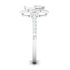 1.75 CT Princess Cut Zircon Engagement Ring Floral Halo AAAA - Rosec Jewels