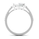 1.75 CT Princess Cut Zircon Engagement Ring Floral Halo AAAA - Rosec Jewels