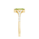 Rosec Jewels-Natural 0.7 Carat Marquise Shape Peridot Promise Ring with Diamond Split Shank