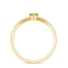 Rosec Jewels-Natural 0.7 Carat Marquise Shape Peridot Promise Ring with Diamond Split Shank