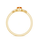 1/2 Carat Fire Opal Marquise Solitaire Ring with Diamond AAA - Rosec Jewels
