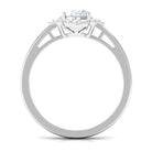 2.25 CT Prong Set Oval Zircon Flower Engagement Ring AAAA - Rosec Jewels