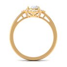 2.25 CT Prong Set Oval Zircon Flower Engagement Ring AAAA - Rosec Jewels