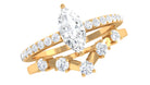 1.25 CT Marquise and Round Cut Zircon Solitaire Bridal Ring Set AAAA - Rosec Jewels