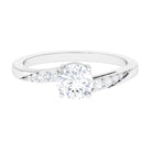 1 Carat Certified Solitaire Cubic Zirconia Bypass Engagement Ring AAAA - Rosec Jewels