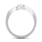 1 Carat Certified Solitaire Cubic Zirconia Bypass Engagement Ring AAAA - Rosec Jewels