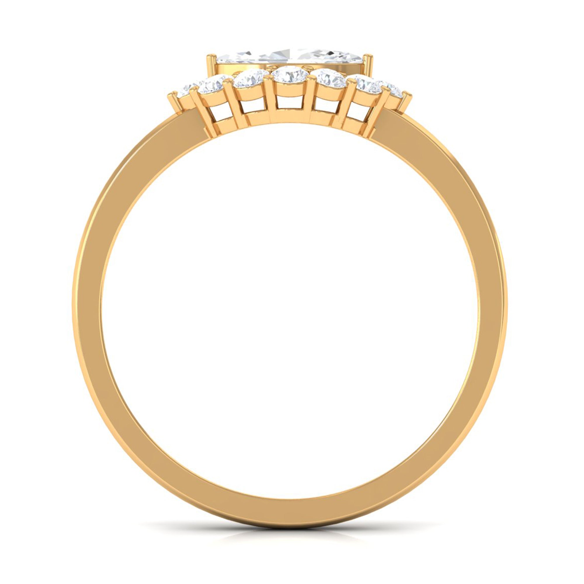 1 CT Marquise Cut Zircon East West Engagement Ring AAAA - Rosec Jewels