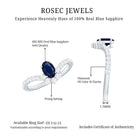 Rosec Jewels-1.25 CT Oval Cut Blue Sapphire and Diamond Chevron Ring