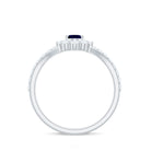 Rosec Jewels-1.25 CT Oval Cut Blue Sapphire and Diamond Chevron Ring