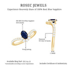 Rosec Jewels-1.25 CT Oval Cut Blue Sapphire and Diamond Chevron Ring