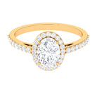 2.75 CT Simple Zircon Oval Engagement Ring with Halo AAAA - Rosec Jewels