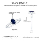 Rosec Jewels-Vintage Looking Blue Sapphire Oval Engagement Ring with Diamond