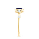 Rosec Jewels-Vintage Looking Blue Sapphire Oval Engagement Ring with Diamond