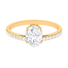 2.25 CT Oval Cut Solitaire Zircon Engagement Ring with Side Stones AAAA - Rosec Jewels