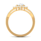 Round Zircon Halo Engagement Ring with Split Shank AAAA - Rosec Jewels