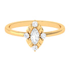 Rosec Jewels-Marquise Cut Cubic Zirconia Engagement Ring with Textured Detail