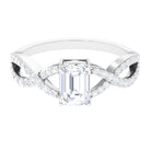 2.50 CT Octagon Cut Solitaire Zircon Crossover Engagement Ring AAAA - Rosec Jewels