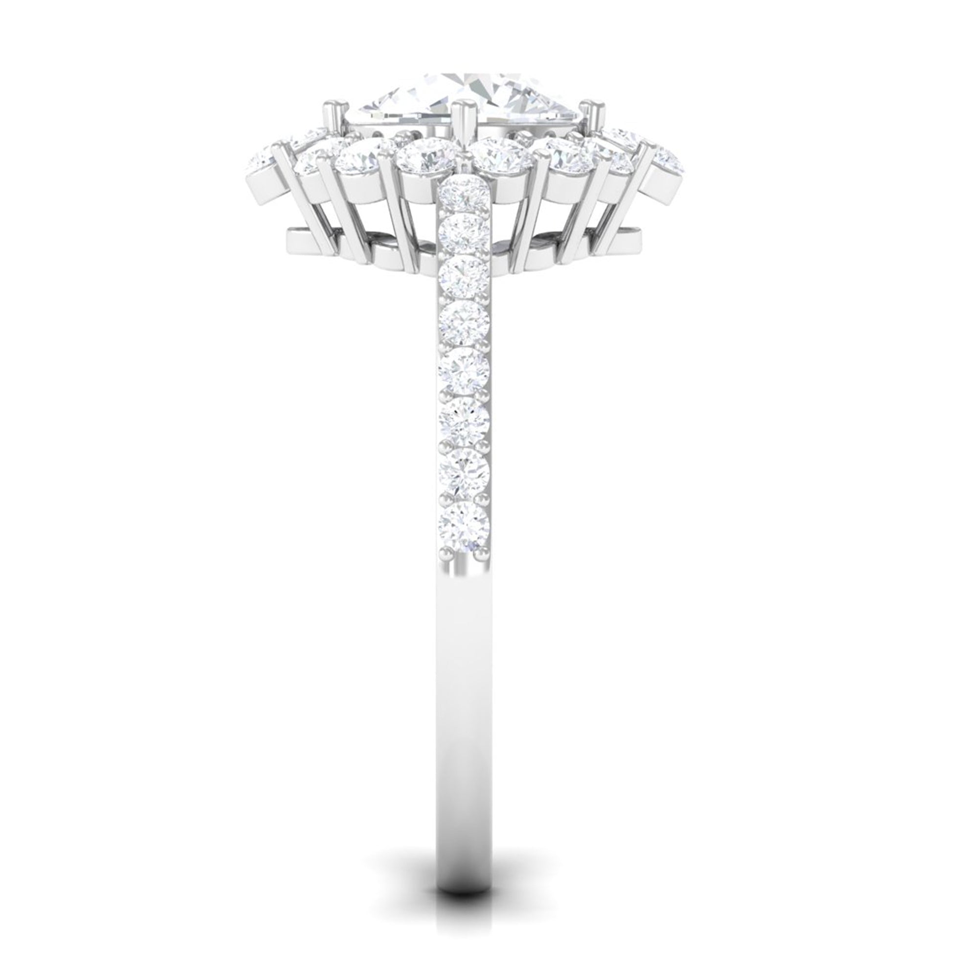 1 Carat Round Cubic Zirconia Halo Engagement Ring AAAA - Rosec Jewels