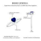 Rosec Jewels-Real 0.6 Carat Heart Shape Blue Sapphire Promise Ring with Diamond