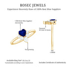 Rosec Jewels-Real 0.6 Carat Heart Shape Blue Sapphire Promise Ring with Diamond