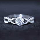 1.75 CT Round Cut Solitaire Zircon Crossover Engagement Ring AAAA - Rosec Jewels