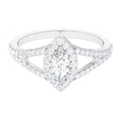 1.75 CT Split Shank Marquise Cut Zircon Engagement Ring AAAA - Rosec Jewels