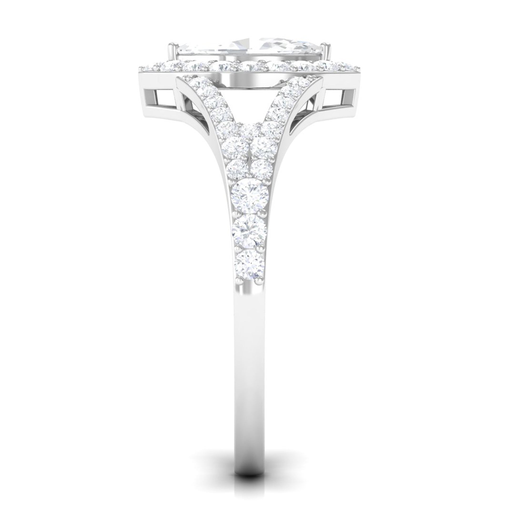 1.75 CT Split Shank Marquise Cut Zircon Engagement Ring AAAA - Rosec Jewels