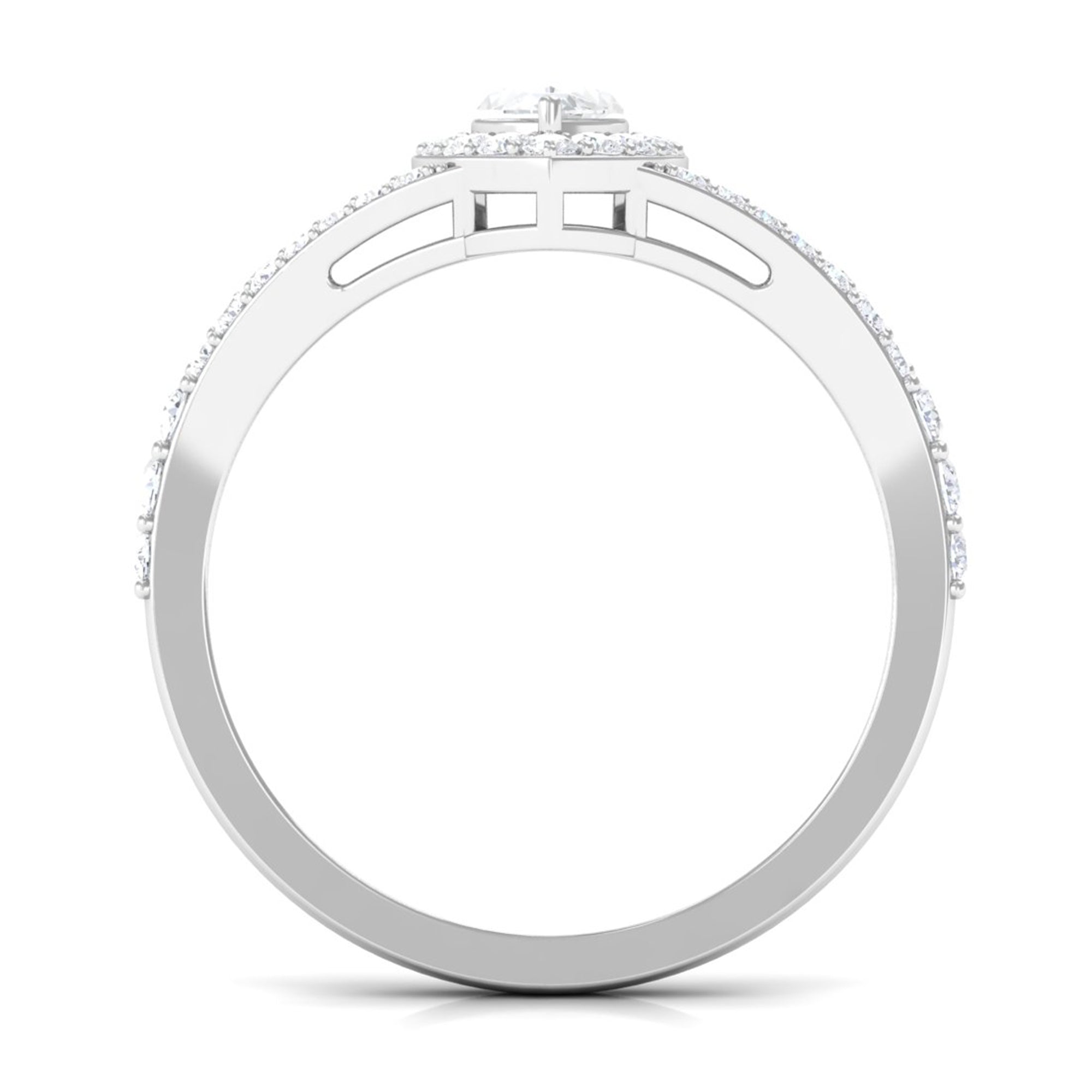 1.75 CT Split Shank Marquise Cut Zircon Engagement Ring AAAA - Rosec Jewels
