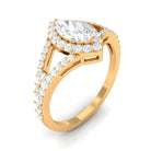 1.75 CT Split Shank Marquise Cut Zircon Engagement Ring AAAA - Rosec Jewels