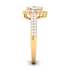 2 CT Zircon Heart Engagement Ring with Halo and Side Stones AAAA - Rosec Jewels