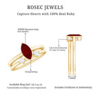 Certified Marquise Ruby Solitaire Wedding Ring Set with Diamond AAA - Rosec Jewels