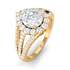 Pear Cut Zircon Statement Engagement Ring AAAA - Rosec Jewels