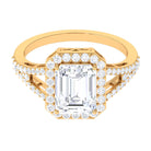 5 CT Split Shank Octagon Cut Zircon Statement Engagement Ring AAAA - Rosec Jewels