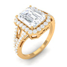5 CT Split Shank Octagon Cut Zircon Statement Engagement Ring AAAA - Rosec Jewels