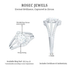 Pear Shaped Cubic Zirconia Split Shank Engagement Ring for Women AAAA - Rosec Jewels