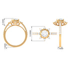 Round Cubic Zirconia Designer Engagement Ring AAAA - Rosec Jewels