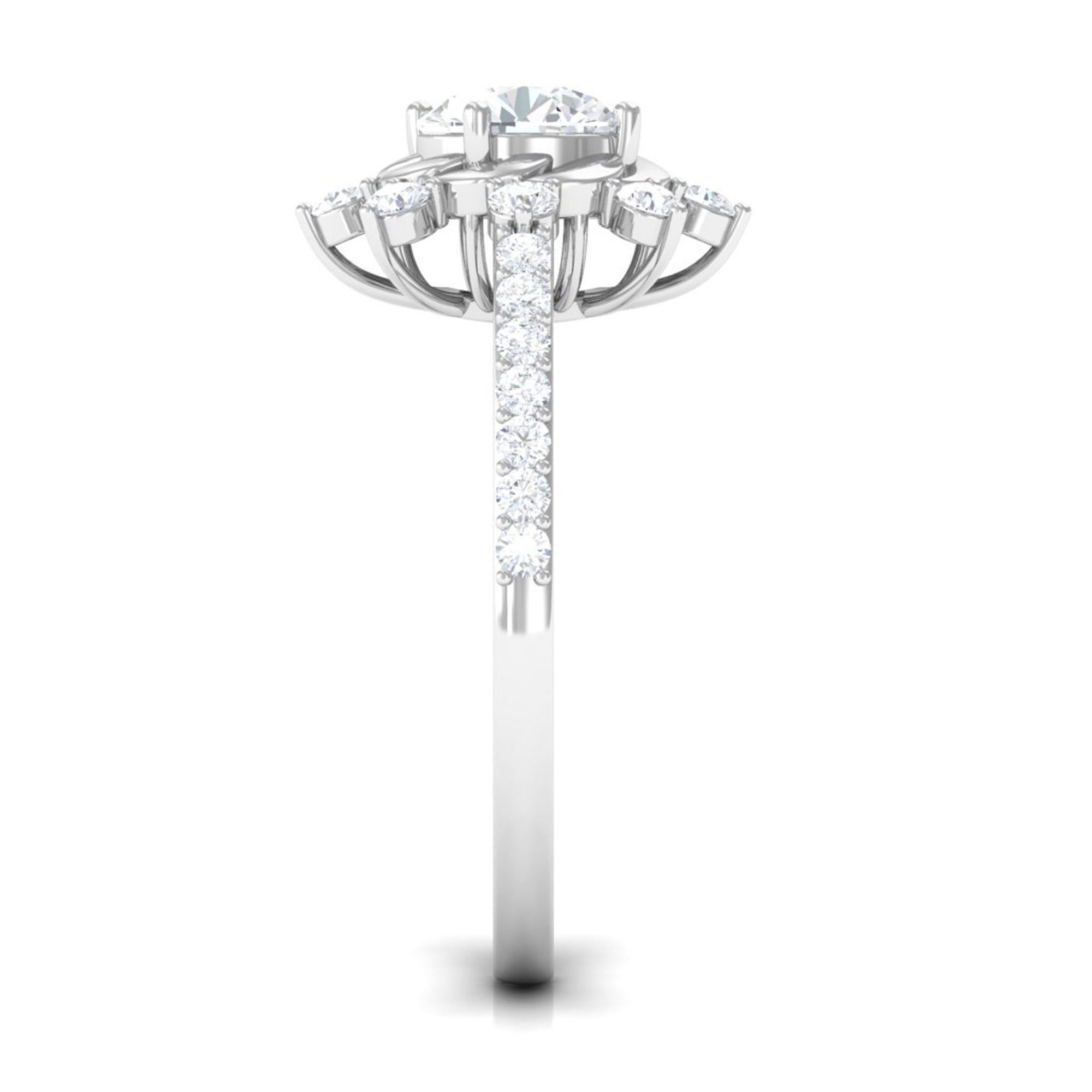 Round Cubic Zirconia Designer Engagement Ring AAAA - Rosec Jewels