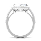 Classic Princess Cut Zircon Engagement Ring with Side Stones AAAA - Rosec Jewels