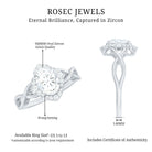 2.25 CT Crossover Shank Oval Zircon Flower Engagement Ring AAAA - Rosec Jewels