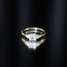 1.25 CT Princess Cut Cubic Zirconia Crossover Engagement Ring AAAA - Rosec Jewels