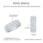 Floral Inspired Lab Grown Diamond Filigree Wedding Band Lab - ( EF-VS ) - Rosec Jewels