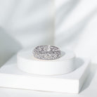 Floral Inspired Lab Grown Diamond Filigree Wedding Band Lab - ( EF-VS ) - Rosec Jewels