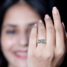 Floral Inspired Lab Grown Diamond Filigree Wedding Band Lab - ( EF-VS ) - Rosec Jewels