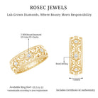 Floral Inspired Lab Grown Diamond Filigree Wedding Band Lab - ( EF-VS ) - Rosec Jewels