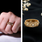 Floral Inspired Lab Grown Diamond Filigree Wedding Band Lab - ( EF-VS ) - Rosec Jewels