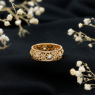 Floral Inspired Lab Grown Diamond Filigree Wedding Band Lab - ( EF-VS ) - Rosec Jewels