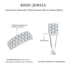 Rosec Jewels-3 Row Lab Grown Diamond Wide Wedding Band with Certificate