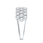 3 Row Lab Grown Diamond Wide Wedding Band with Certificate Lab - ( EF-VS ) - Rosec Jewels